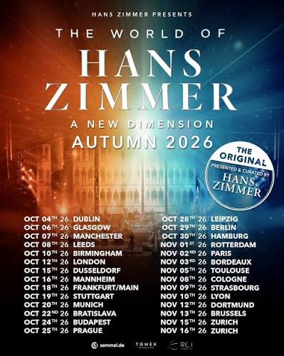 Hans Zimmer tour poster — 2026 & 2027